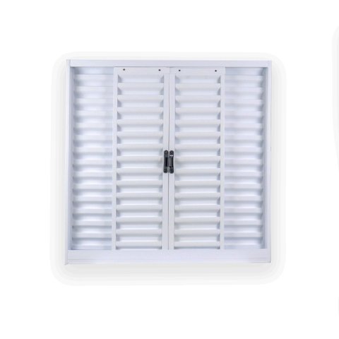 Janela de Aço Veneziana de Correr 4 Folhas com Grade 100x100cm Branco MGM Minas Sul Central