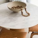 Ver imagem 4 de Mesa de Jantar Cone Redondo 110 Cm Base Freijó Tampo Mármore Branco Extra