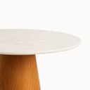 Ver imagem 2 de Mesa de Jantar Cone Redondo 110 Cm Base Freijó Tampo Mármore Branco Extra