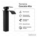 Ver imagem 3 de Torneira Cascata Alta com Misturador Monocomando Preta de Bancada Belcca Tca01p-bl