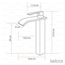 Ver imagem 4 de Torneira Cascata Alta com Misturador Monocomando Preta de Bancada Belcca Tca01p-bl