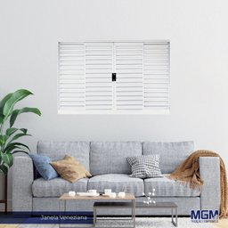 Janela de Aço Veneziana de Correr 100x120cm 4 Folhas Minas Sul MGM - 2