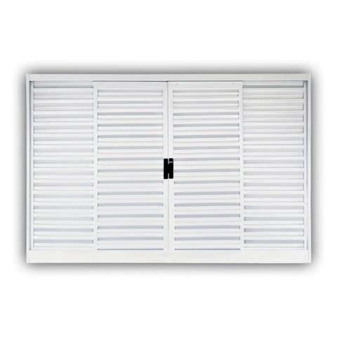 Janela de Aço Veneziana de Correr 100x150cm 4 Folhas Minas Sul MGM Branco