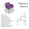 Kit 2 Poltrona Decorativa Beatriz Recepção Quarto Sala Suede Roxo - Am Decor - 5