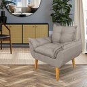 Ver imagem 2 de Poltrona Opala Decorativa Luxo Linho Capuccino Dal Poz Estofados