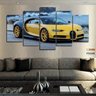 Quadros Carros Bugatti Amarelo 63x130mt em Tecido - 1