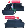 Sofá de Canto 2.60x2.36m Retrátil e Reclinável com Molas Cama inBox Platinum Esquerdo Suede Azul - 4