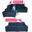 Ver imagem 4 de Sofá de Canto 2.60x2.36m Retrátil e Reclinável com Molas Cama inBox Platinum Esquerdo Suede Azul