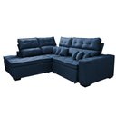 Ver imagem 7 de Sofá de Canto 2.60x2.36m Retrátil e Reclinável com Molas Cama inBox Platinum Esquerdo Suede Azul