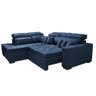 Sofá de Canto 2.60x2.36m Retrátil e Reclinável com Molas Cama inBox Platinum Esquerdo Suede Azul - 8