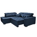 Ver mais imagens de Sofá de Canto 2.60x2.36m Retrátil e Reclinável com Molas Cama inBox Platinum Esquerdo Suede Azul