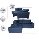 Ver imagem 2 de Sofá de Canto 2.60x2.36m Retrátil e Reclinável com Molas Cama inBox Platinum Esquerdo Suede Azul