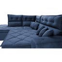 Ver imagem 5 de Sofá de Canto 2.60x2.36m Retrátil e Reclinável com Molas Cama inBox Platinum Esquerdo Suede Azul