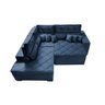 Sofá de Canto 2.60x2.36m Retrátil e Reclinável com Molas Cama inBox Platinum Esquerdo Suede Azul - 6