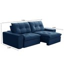 Ver imagem 2 de Sofá Retrátil Reclinável 3 Lugares 210Cm Argon F05 Veludo Azul - Mpozenato