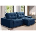 Ver imagem 4 de Sofá Retrátil Reclinável 3 Lugares 210Cm Argon F05 Veludo Azul - Mpozenato