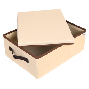 Caixa Organizadora de Tecido Organibox C/ Alça e Tampa de 28x15x38cm Marrom