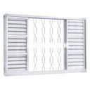 Ver imagem 1 de Janela de Aço Veneziana de Correr 100x100cm 6 Folhas Minas Sul MGM Branco