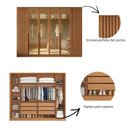 Ver imagem 5 de Guarda Roupa Casal Ripado com Vidro Reflecta LED 6 Portas em MDF Milão Bianchi