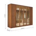 Ver imagem 3 de Guarda Roupa Casal Ripado com Vidro Reflecta LED 6 Portas em MDF Milão Bianchi