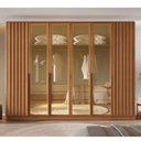 Ver imagem 1 de Guarda Roupa Casal Ripado com Vidro Reflecta LED 6 Portas em MDF Milão Bianchi