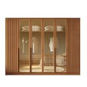 Ver imagem 2 de Guarda Roupa Casal Ripado com Vidro Reflecta LED 6 Portas em MDF Milão Bianchi