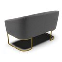 Ver imagem 4 de Sofá Namoradeira 2 Lugares Base Industrial Dourado Stella Bouclê D03 - D'Rossi Cor Grafite
