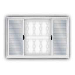 Janela de Aço Veneziana de Correr 100x150cm 6 Folhas Minas Sul MGM Branco - 1
