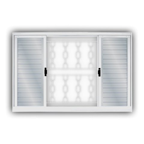 Janela de Aço Veneziana de Correr 100x150cm 6 Folhas Minas Sul MGM Branco