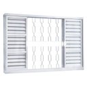 Ver imagem 1 de Janela de Aço Veneziana de Correr 120x150cm 6 Folhas Minas Sul MGM Branco