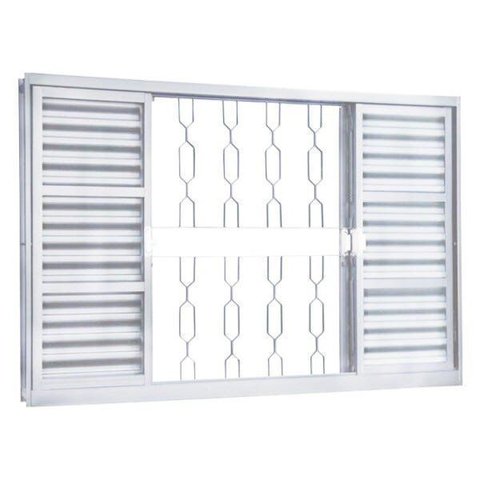 Janela de Aço Veneziana de Correr 120x200cm 6 Folhas Minas Sul MGM Branco