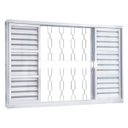 Ver imagem 1 de Janela de Aço Veneziana de Correr 100x120cm 6 Folhas Minas Sul MGM Branco
