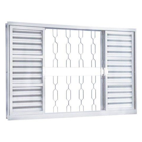 Janela de Aço Veneziana de Correr 100x150cm 6 Folhas Minas Sul MGM Branco