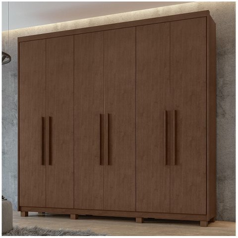 Guarda-Roupa casal 6 portas Aries- Lopas - IMBUIA CLEAN