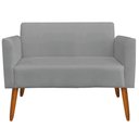 Ver imagem 6 de Poltrona Namoradeira Decorativa Isabella Pés Palito Madeira Suede Grafite - Gran Belo
