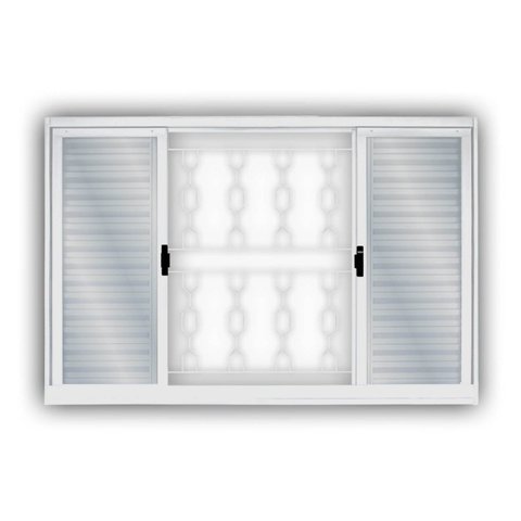 Janela de Aço Veneziana de Correr 120x200cm 6 Folhas Minas Sul MGM Branco