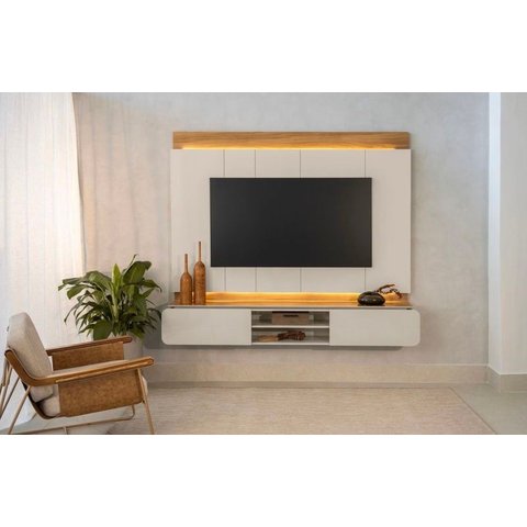 Painel Home Zurique Tauari/off White Brilho