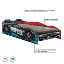 Ver imagem 4 de Cama Infantil Carro Tornado Plus com Led Preto Azul Pura Magia + Colchão Ortobom