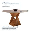 Ver mais imagens de Mesa de Jantar Redonda com 4 Cadeiras Barcelona Cinamomo Off White Suede Pena