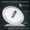 Ducha Chuveiro Redonda Slim Metal Inox Luxo Com Braço 40cm - 3
