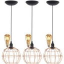 Ver imagem 1 de 3 Pendentes Aramado Teto Globo Luminária Lustre Retrô Balcão + Lâmpada Led ST64 Cobre Rose Gold