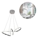 Ver imagem 1 de Lustre Pendente Prata Moderno de Led Curvas Infinito Bivolt