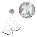 Ver imagem 1 de Lustre Pendente Prata Moderno de Led Curvas Infinito Bivolt