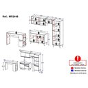 Ver imagem 4 de Armário Cozinha Modulada Completa com Bancada/Mesa Gourmet Florença Multimóveis MP2448 Preto