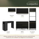 Ver imagem 6 de Armário Cozinha Modulada Completa com Bancada/Mesa Gourmet Florença Multimóveis MP2448 Preto
