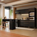 Ver imagem 1 de Armário Cozinha Modulada Completa com Bancada/Mesa Gourmet Florença Multimóveis MP2448 Preto