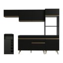 Ver imagem 7 de Armário Cozinha Modulada Completa com Bancada/Mesa Gourmet Florença Multimóveis MP2448 Preto