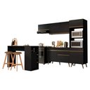 Ver imagem 2 de Armário Cozinha Modulada Completa com Bancada/Mesa Gourmet Florença Multimóveis MP2448 Preto