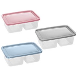 Pote Organizador Retangular Slim com Tampa e 2 Divisórias 1,1l - Pode Ir no Freezer e Microondas- Pa - 6