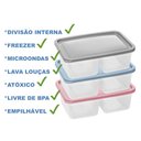 Ver imagem 3 de Pote Organizador Retangular Slim com Tampa e 2 Divisórias 1,1l - Pode Ir no Freezer e Microondas- Pa
